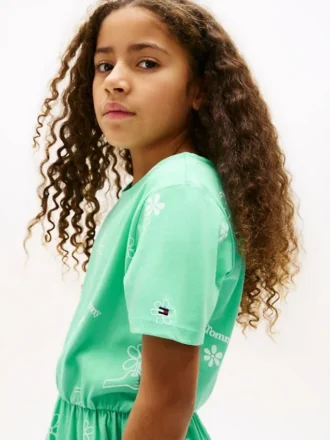 Robe t-shirt à motifs printaniers pour enfant