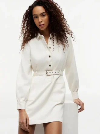 Robe utilitaire en denim à ceinture