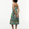 Robe à volants en lin mélangé à imprimé tropical Robe à volants en lin mélangé à imprimé tropical
