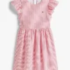 Robe à volants en seersucker rayé pour enfant