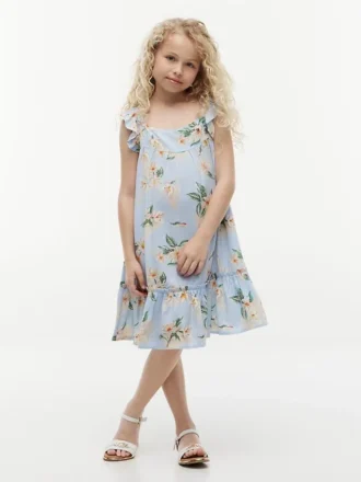 Robe à volants et imprimé floral pour enfant