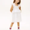 Robe à volants et œillets brodés pour enfants