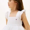 Robe à volants et œillets brodés pour enfants