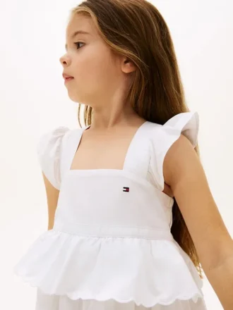 Robe à volants et œillets brodés pour enfants