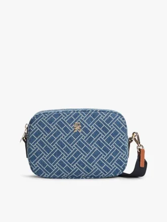 Sac à bandoulière en denim à imprimé drapeau intégral