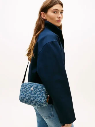 Sac à bandoulière en denim à imprimé drapeau intégral