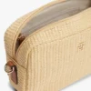 Sac à bandoulière en raphia avec logo monogramme
