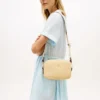 Sac à bandoulière en raphia avec logo monogramme