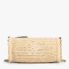 Sac à bandoulière en raphia avec monogramme en lettres cursives Sac à bandoulière en raphia avec monogramme en lettres cursives