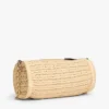 Sac à bandoulière en raphia avec monogramme en lettres cursives Sac à bandoulière en raphia avec monogramme en lettres cursives