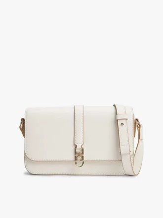 Sac à bandoulière à rabat et monogramme brillant