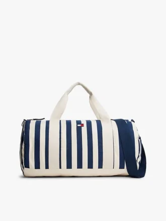 Sac de voyage en toile à rayures marines