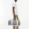 Sac de voyage en toile à rayures marines