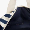 Sac de voyage en toile à rayures marines