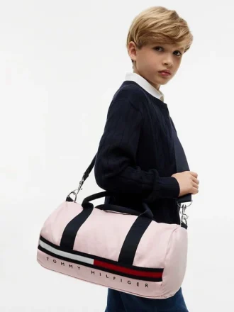Sac de voyage à rayures et logo pour enfants