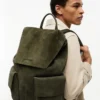 Sac à dos à rabat en daim Sac à dos à rabat en daim