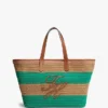 Sac fourre-tout en crochet à rayures marines