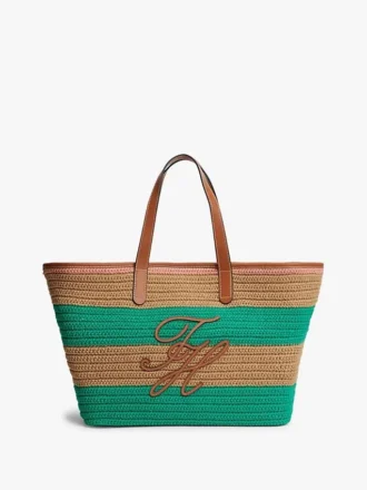 Sac fourre-tout en crochet à rayures marines