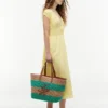 Sac fourre-tout en crochet à rayures marines