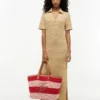 Sac fourre-tout en crochet à rayures marines