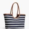 Sac fourre-tout à rayures bretonnes et monogramme en lettres cursives Sac fourre-tout à rayures bretonnes et monogramme en lettres cursives