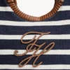 Sac fourre-tout à rayures bretonnes et monogramme en lettres cursives Sac fourre-tout à rayures bretonnes et monogramme en lettres cursives
