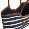 Sac fourre-tout à rayures bretonnes et monogramme en lettres cursives Sac fourre-tout à rayures bretonnes et monogramme en lettres cursives