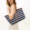 Sac fourre-tout à rayures bretonnes et monogramme en lettres cursives Sac fourre-tout à rayures bretonnes et monogramme en lettres cursives