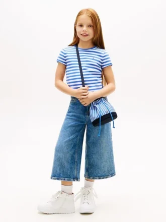 Sac seau en toile rayée pour enfants