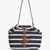 Sac seau à rayures bretonnes et monogramme script