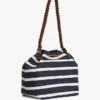 Sac seau à rayures bretonnes et monogramme script