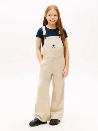Salopette en denim stretch à jambes larges pour enfants
