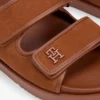 Sandales à double bride en cuir nubuck Sandales à double bride en cuir nubuck