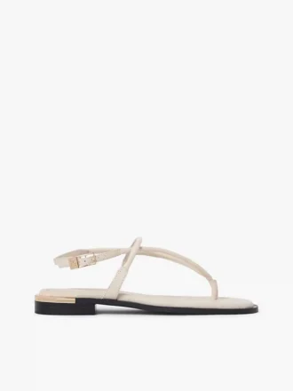 Sandales en cuir à accents métalliques