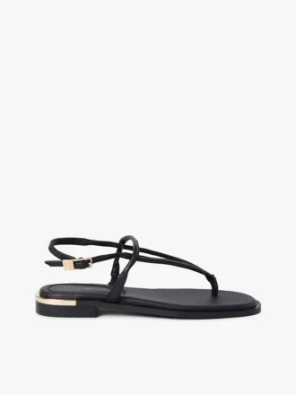 Sandales en cuir à accents métalliques