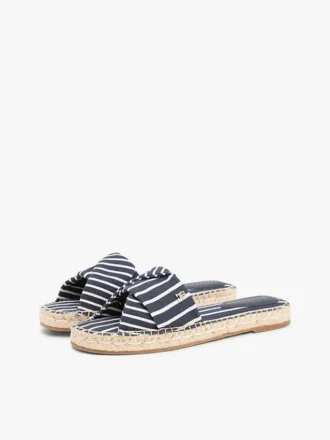 Sandales espadrilles en toile rayée