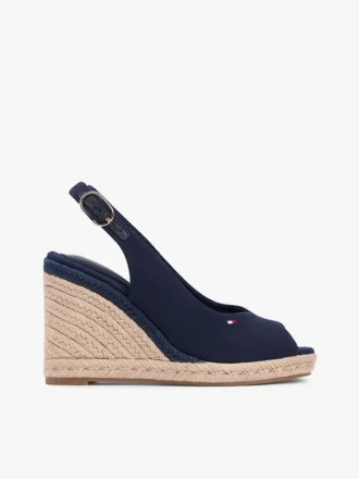Sandales espadrilles à talon compensé et bride arrière