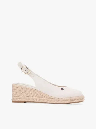 Sandales espadrilles à talon compensé et bride arrière