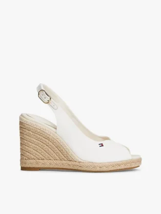 Sandales espadrilles à talon compensé et bride arrière