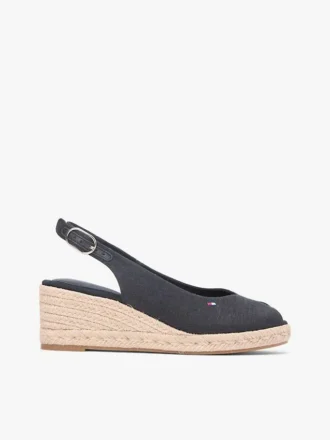 Sandales espadrilles à talon compensé et bride arrière