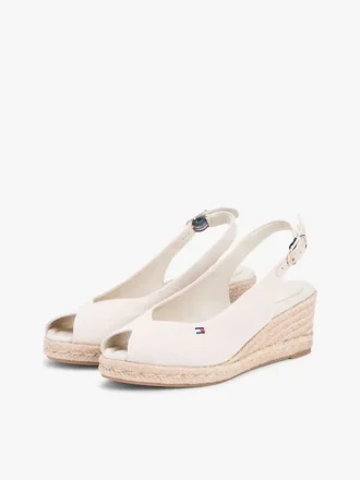 Sandales espadrilles à talon compensé et bride arrière