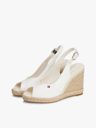 Sandales espadrilles à talon compensé et bride arrière