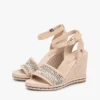 Sandales espadrilles à talons compensés en raphia Sandales espadrilles à talons compensés en raphia
