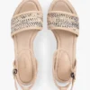 Sandales espadrilles à talons compensés en raphia Sandales espadrilles à talons compensés en raphia