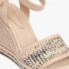Sandales espadrilles à talons compensés en raphia Sandales espadrilles à talons compensés en raphia