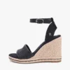 Sandales espadrilles à talons compensés en raphia Sandales espadrilles à talons compensés en raphia
