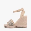 Sandales espadrilles à talons compensés en raphia Sandales espadrilles à talons compensés en raphia