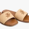 Sandales à lanières tissées avec monogramme en lettres cursives Sandales à lanières tissées avec monogramme en lettres cursives