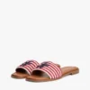 Sandales à lanières tissées avec monogramme et rayures Sandales à lanières tissées avec monogramme et rayures