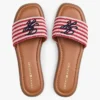 Sandales à lanières tissées avec monogramme et rayures Sandales à lanières tissées avec monogramme et rayures